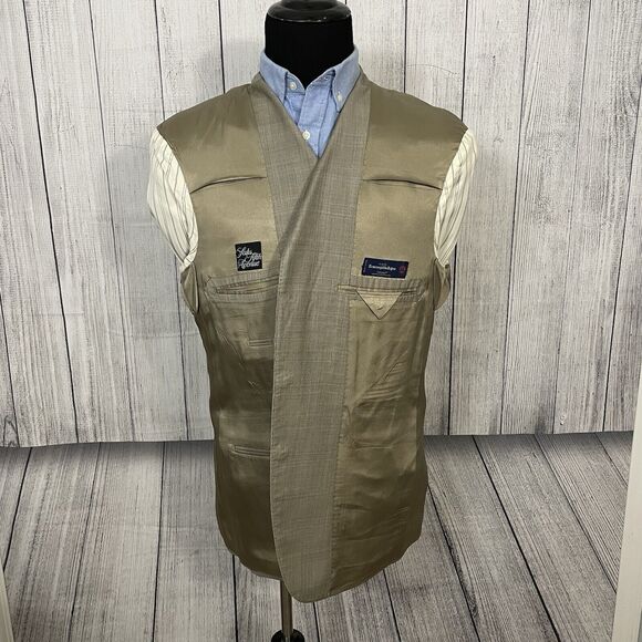 Ermenegildo Zegna 44R Tan Glen Check Wool 3-Button Dual-Vent Sports Coat - Picture 6 of 10